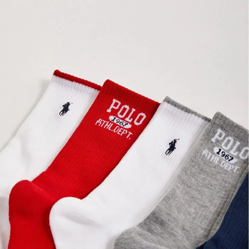Polo Ralph Lauren Logo Crew Socks and Color Blocked Low Cut Socks 12 Pairs